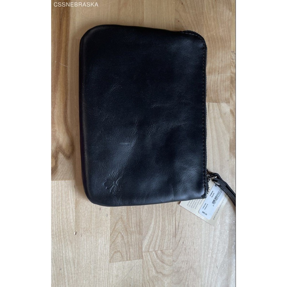 Patricia Nash Black Tooled Leather Cassini Wristlet Pouch Floral Embossed NWT - Picture 6 of 8